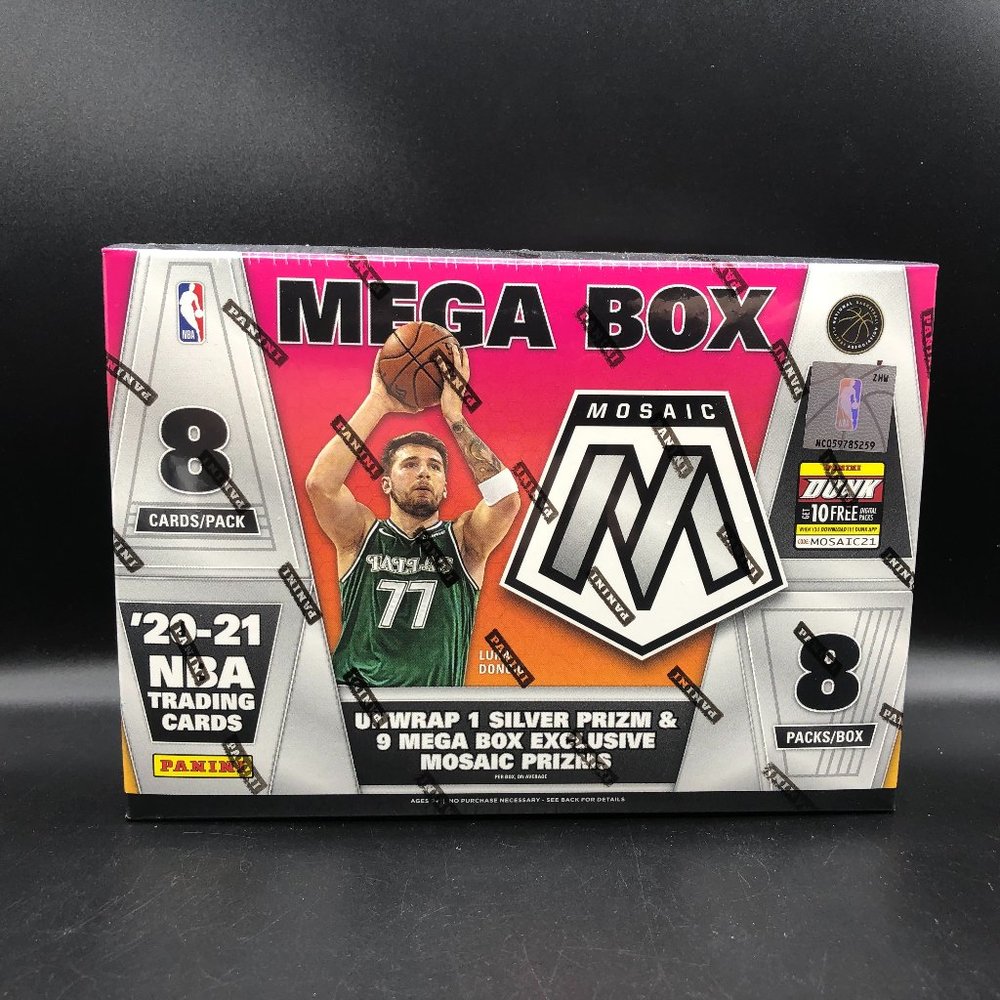 2020-2021 Panini Mosaic NBA Basketball Mega Box Target Green Fluorescent Prizms